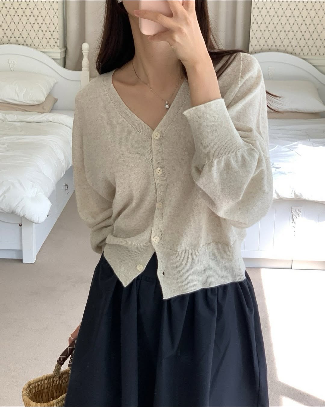 linen wholegarment cardigan (pre-order)