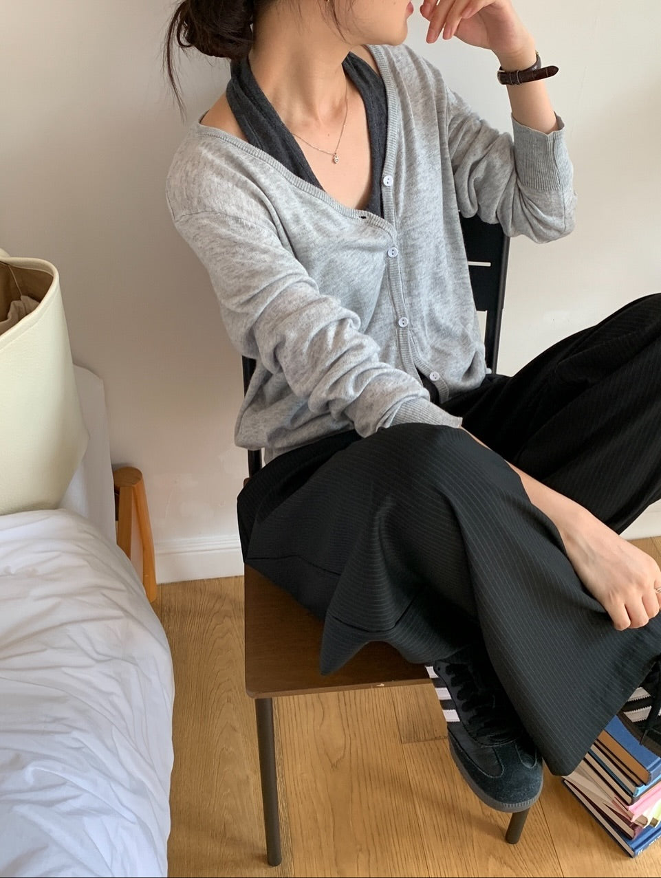 lora halter cardigan