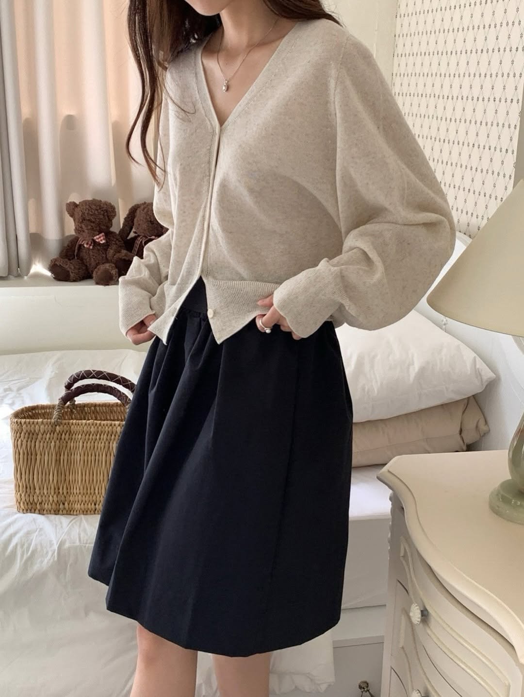 linen wholegarment cardigan