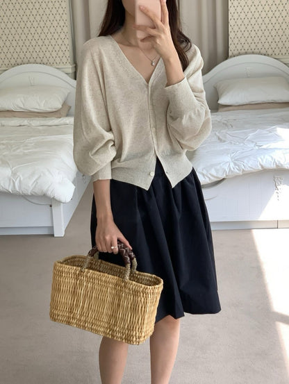linen wholegarment cardigan