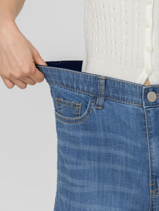 linen denim banding pants
