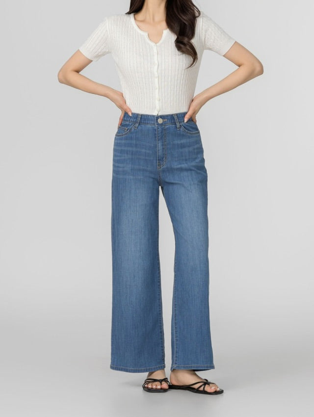 linen denim banding pants