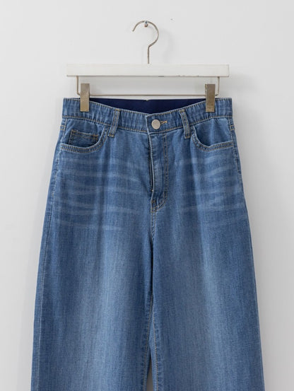 linen denim banding pants