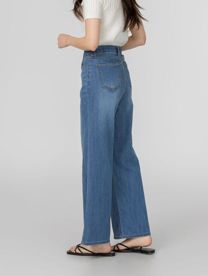 linen denim banding pants