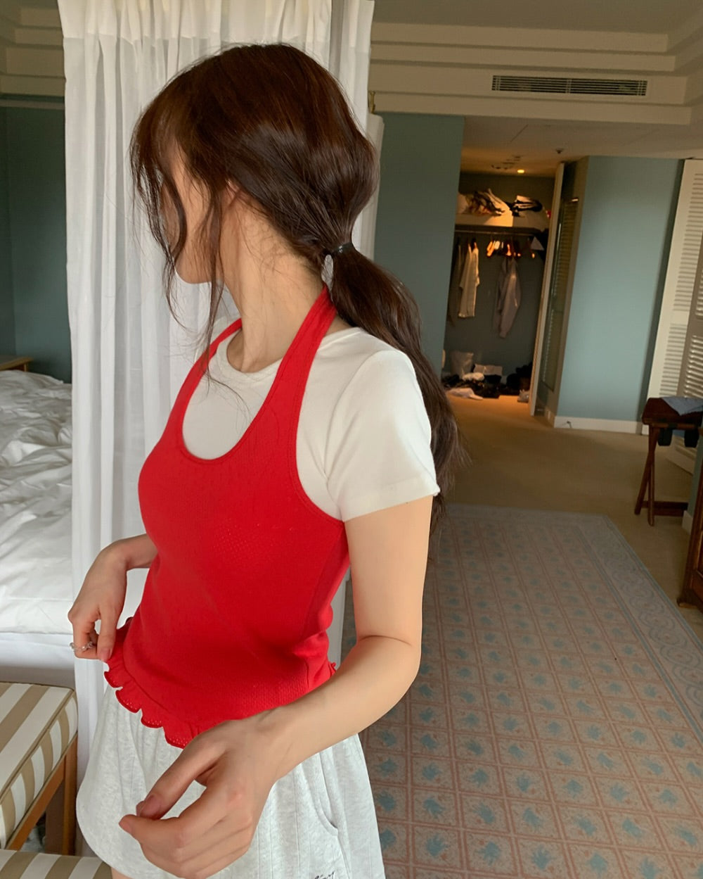 kali halter frill top (pre-order)