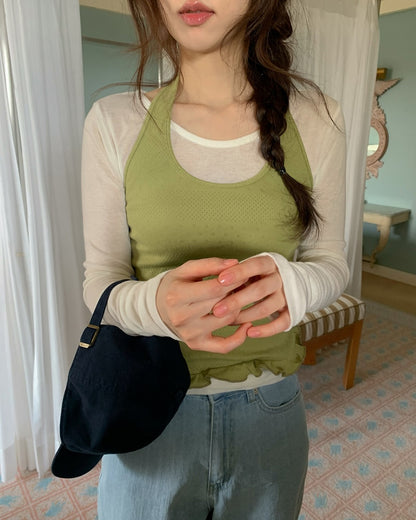 kali halter frill top (pre-order)
