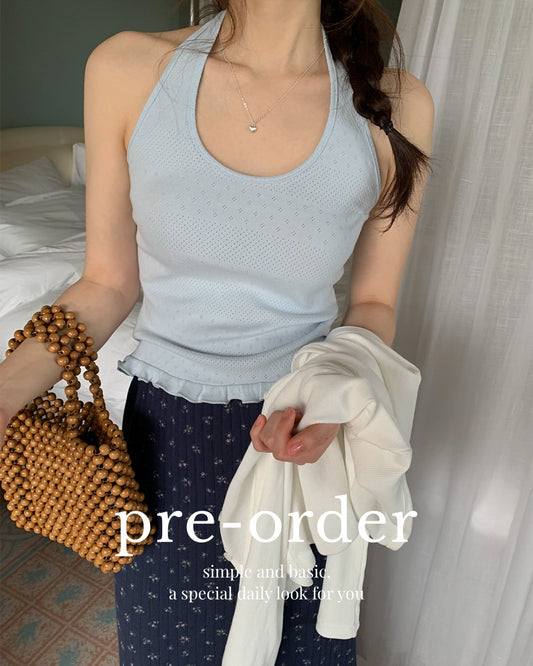 kali halter frill top (pre-order)