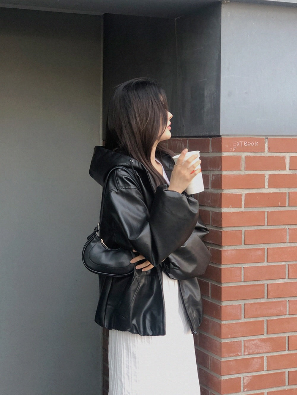 kera hoodie leather jumper (pre-order)