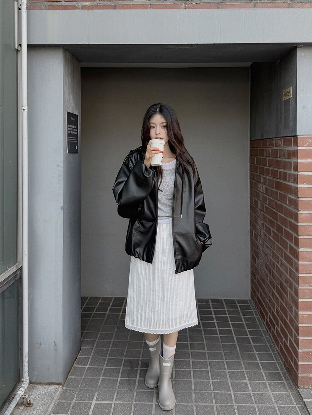 kera hoodie leather jumper (pre-order)