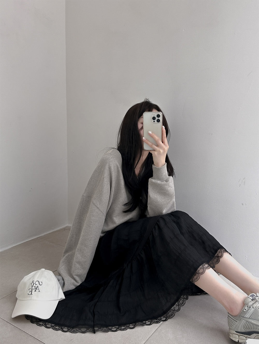 gia lace long dress (pre-order)