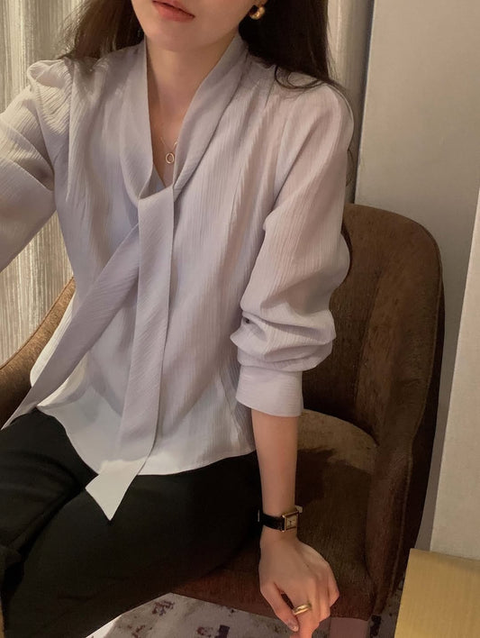 tencel tie blouse