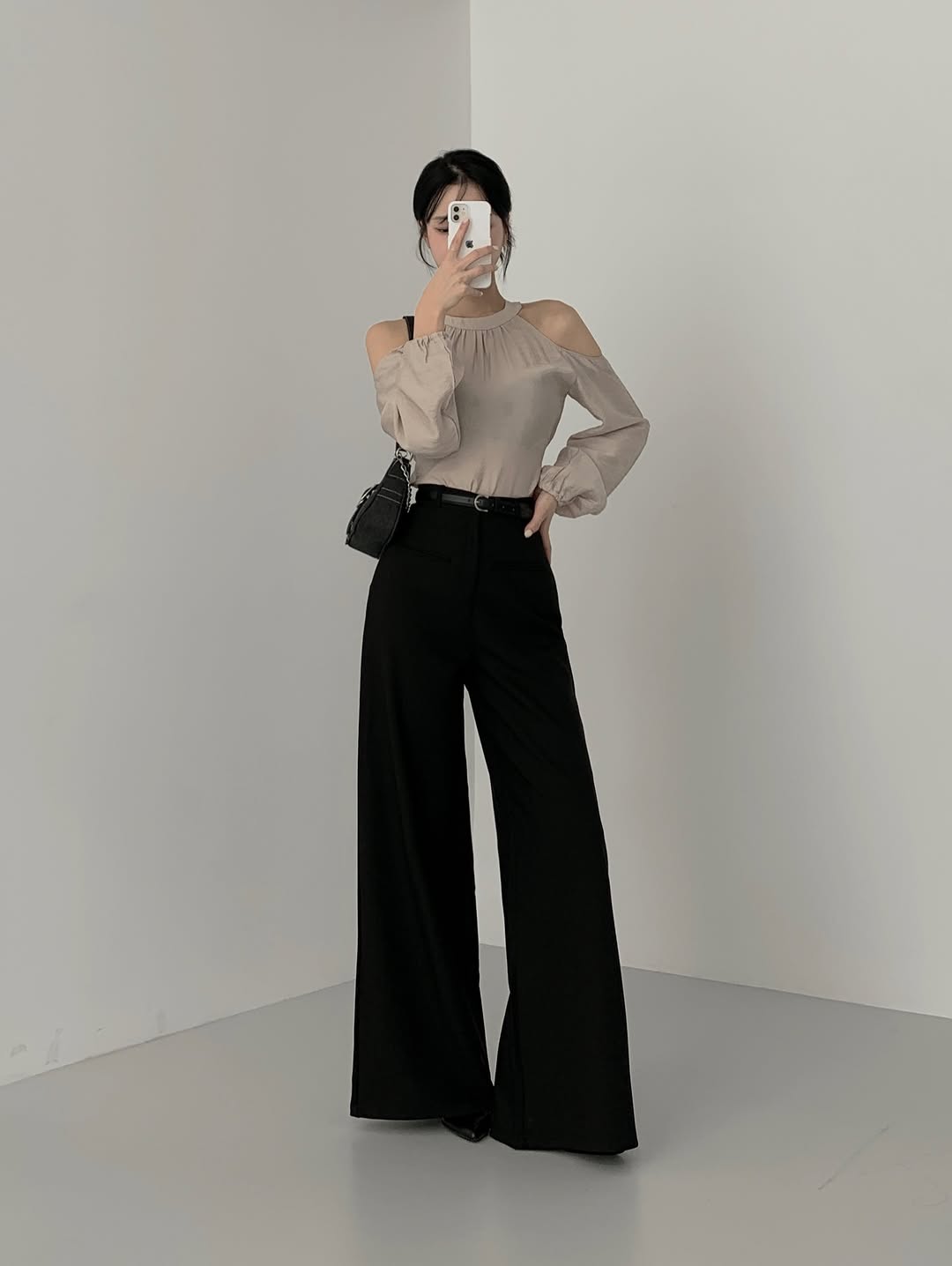 mirella boot-cut slacks