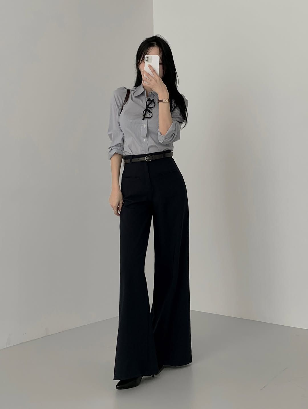 mirella boot-cut slacks