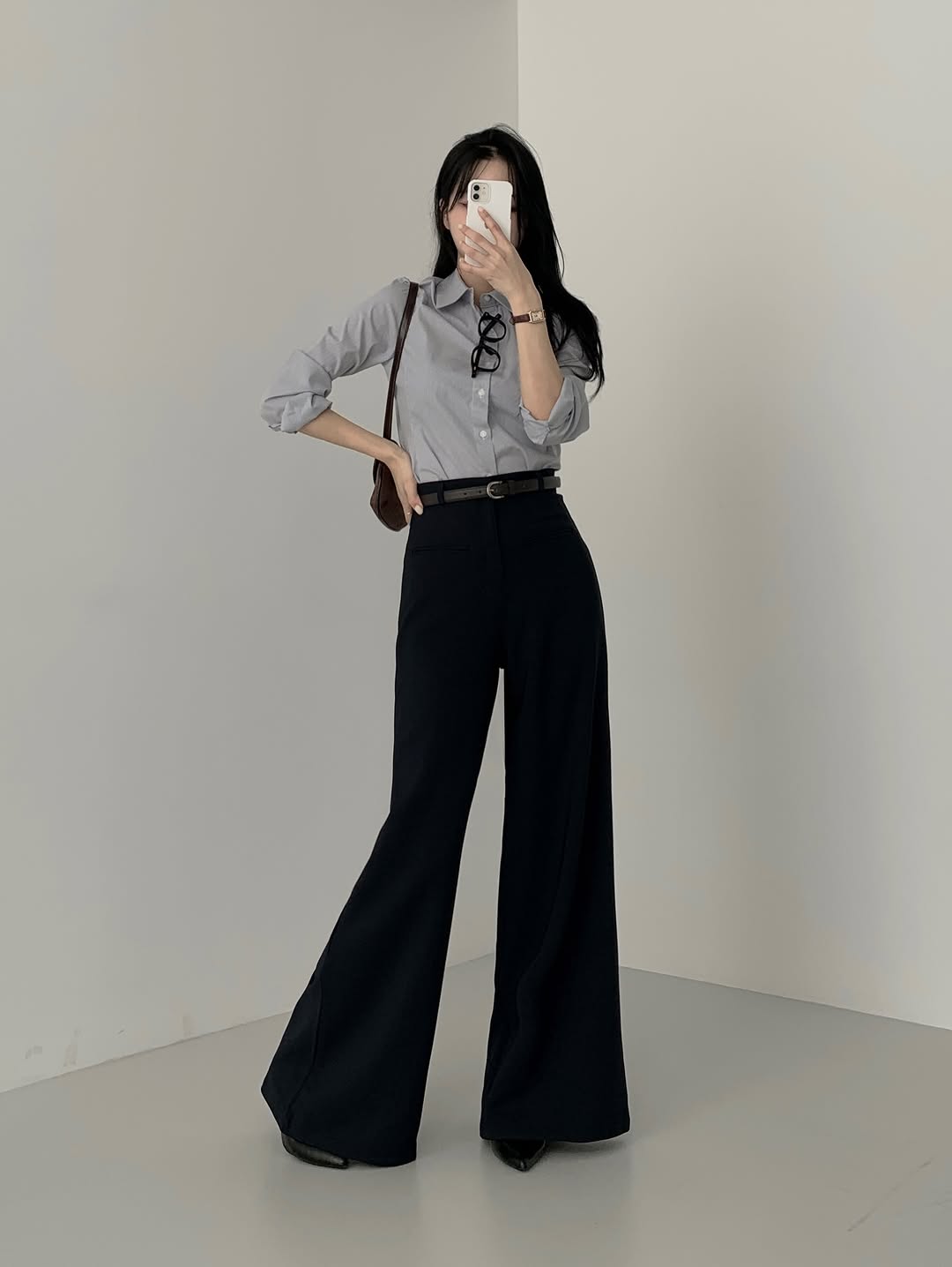 mirella boot-cut slacks