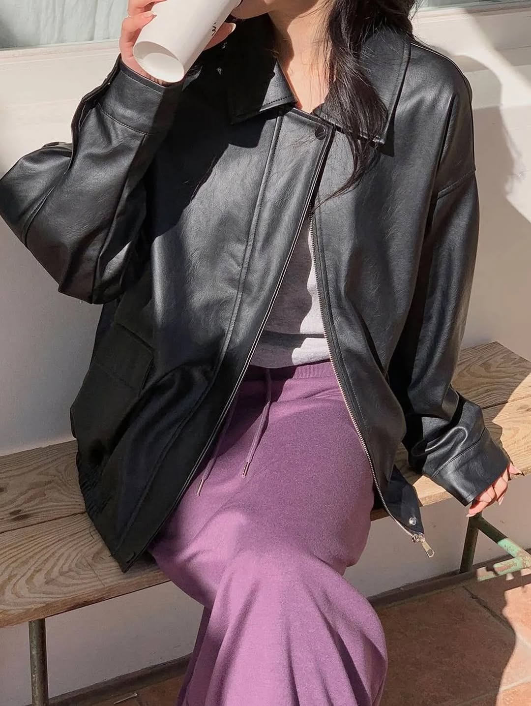 gio matt leather jacket