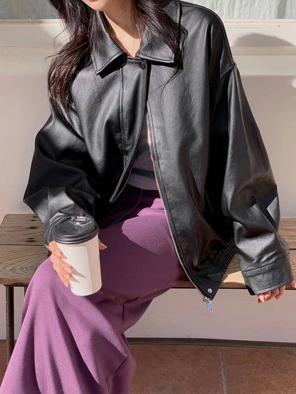 gio matt leather jacket