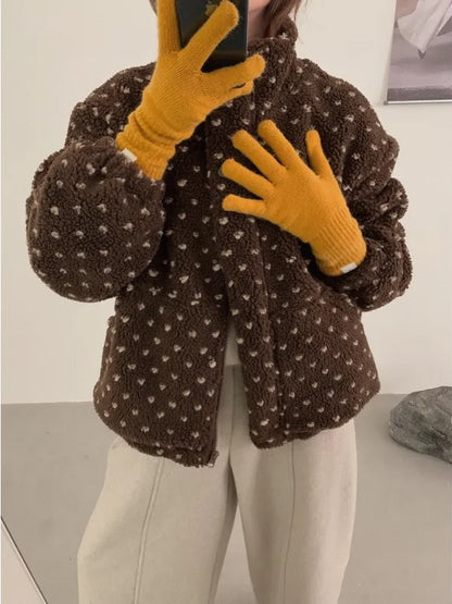 puzzle fleece jacket