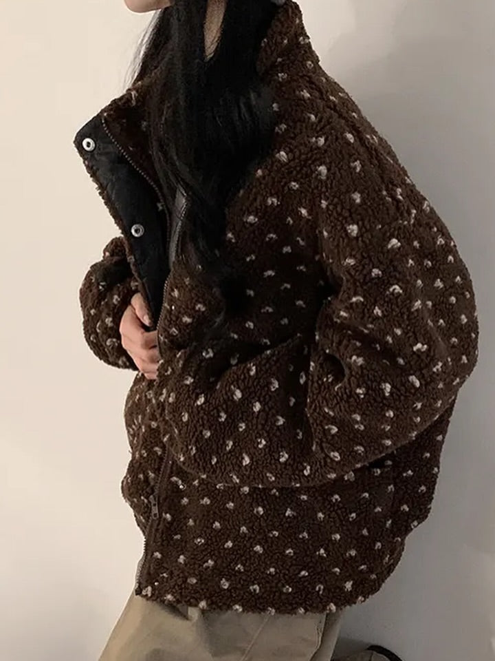 puzzle fleece jacket