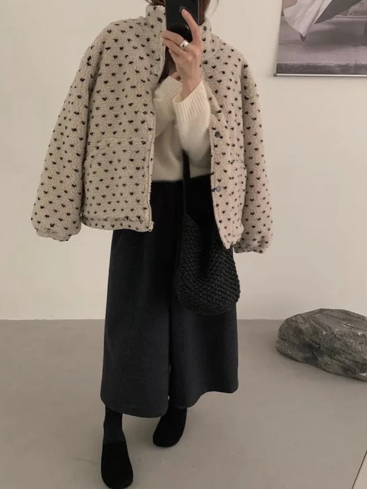 puzzle fleece jacket