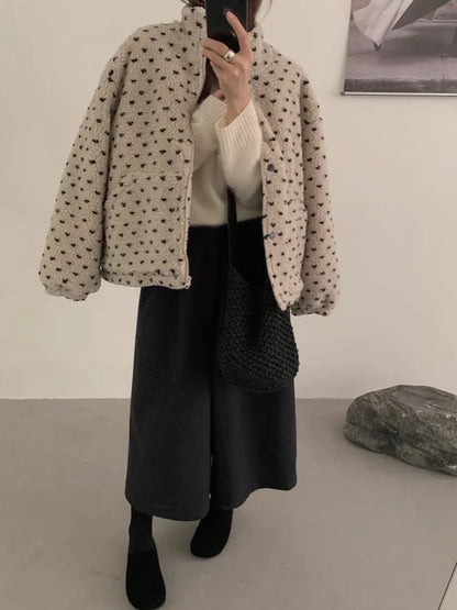 puzzle fleece jacket