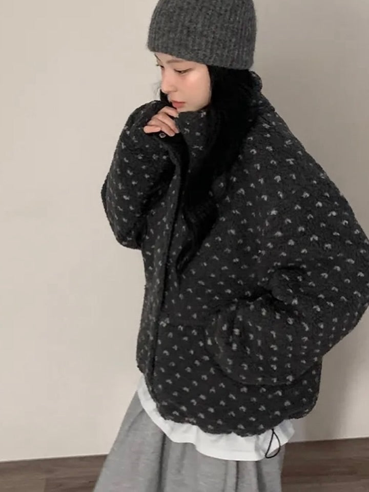 puzzle fleece jacket