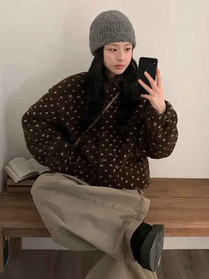 puzzle fleece jacket