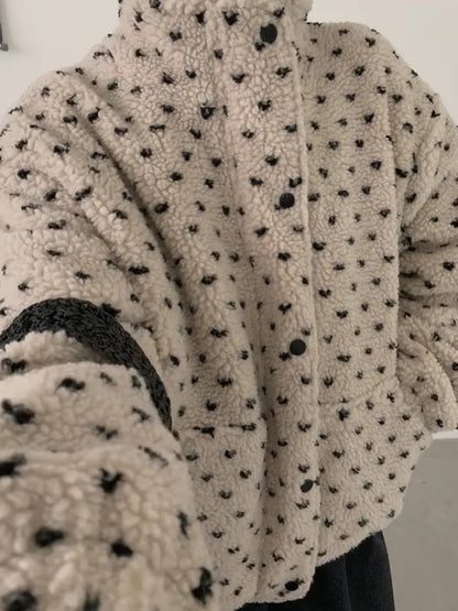 puzzle fleece jacket