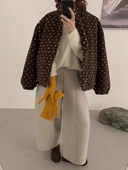 puzzle fleece jacket