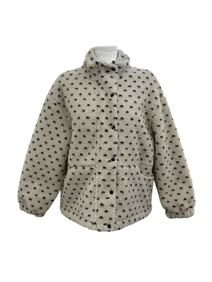 puzzle fleece jacket