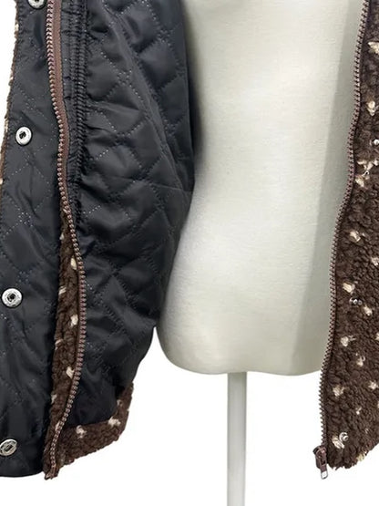 puzzle fleece jacket