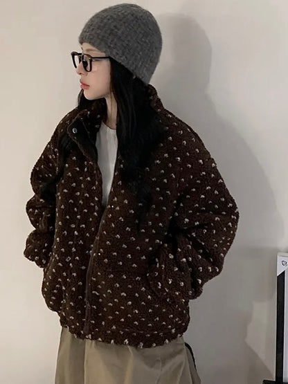 puzzle fleece jacket