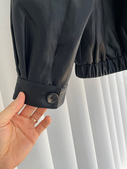 frankie silk leather jacket