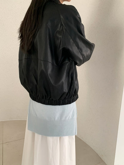 frankie silk leather jacket