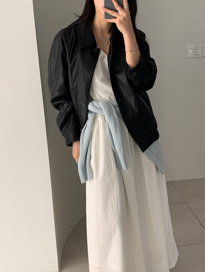 frankie silk leather jacket