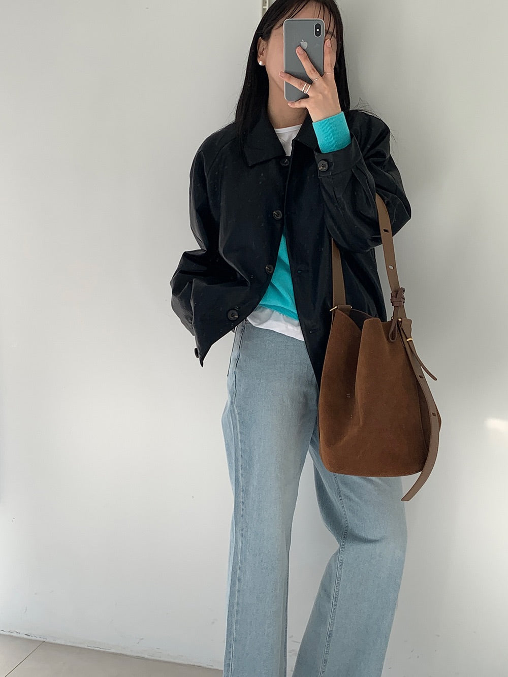 frankie silk leather jacket