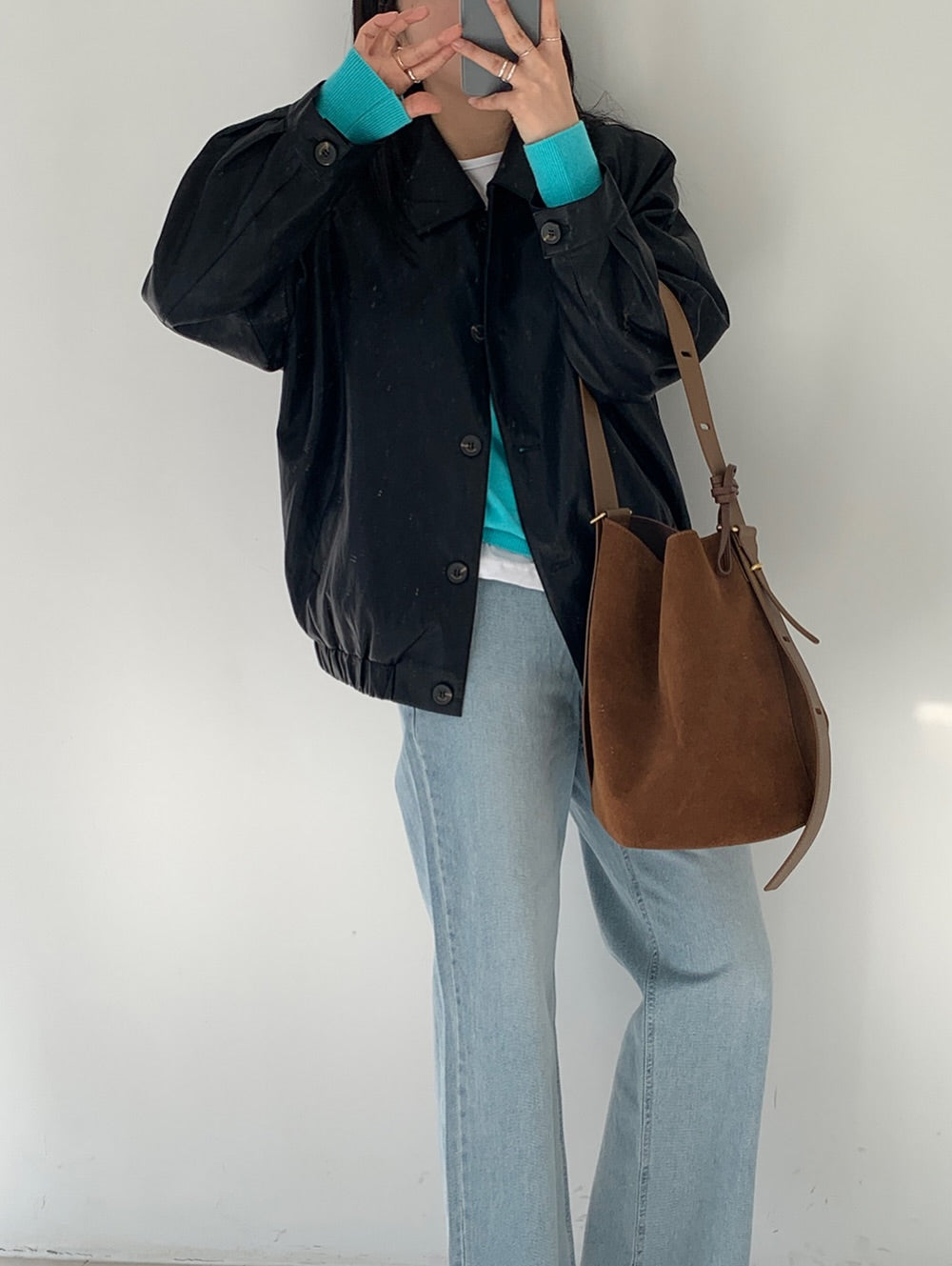 frankie silk leather jacket