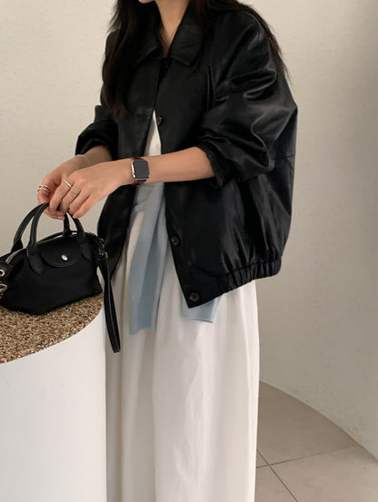 frankie silk leather jacket