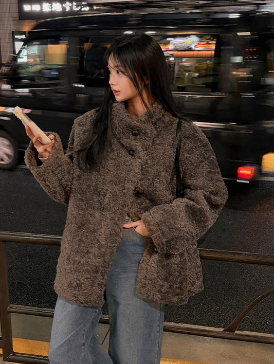 pile boucle half jacket