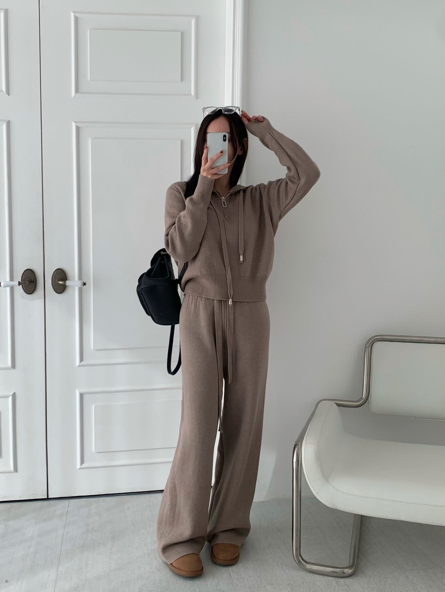 lina fur knit set