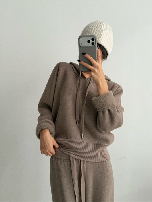 lina fur knit set
