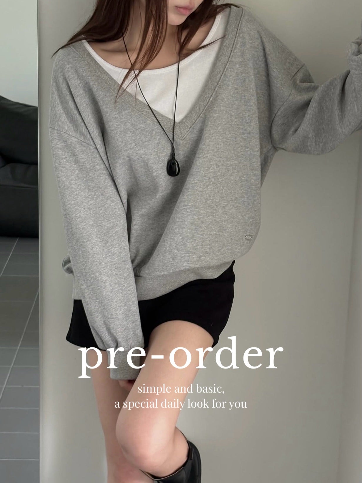 keisha deep v-neck top (pre-order)