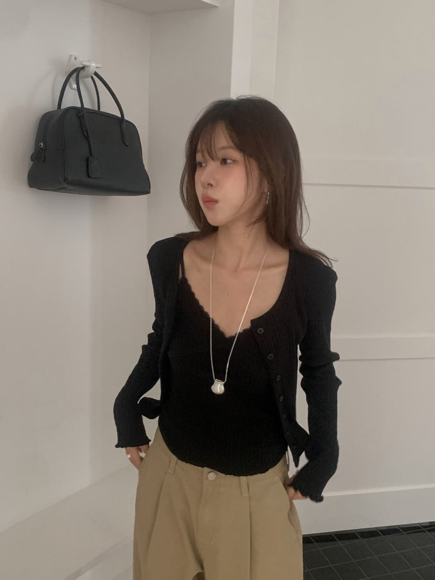 lora lace cardigan set (pre-order)