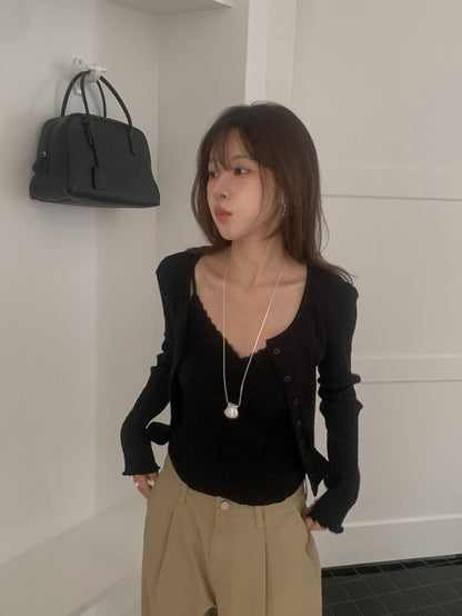 lora lace cardigan set (pre-order)