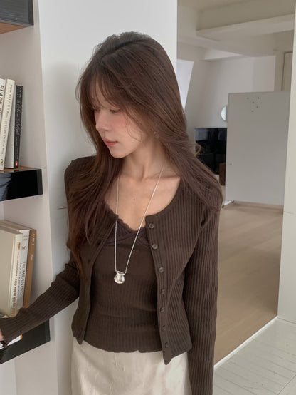 lora lace cardigan set (pre-order)