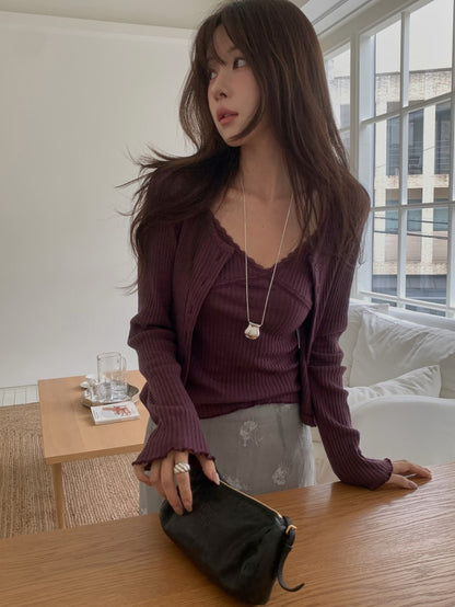 lora lace cardigan set (pre-order)