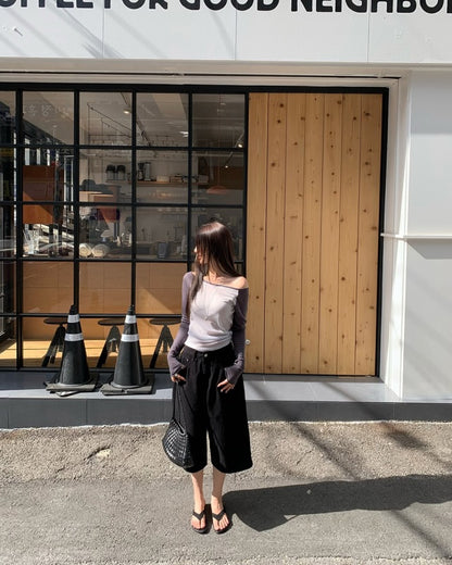 bermuda cotton wide pants (pre-order)