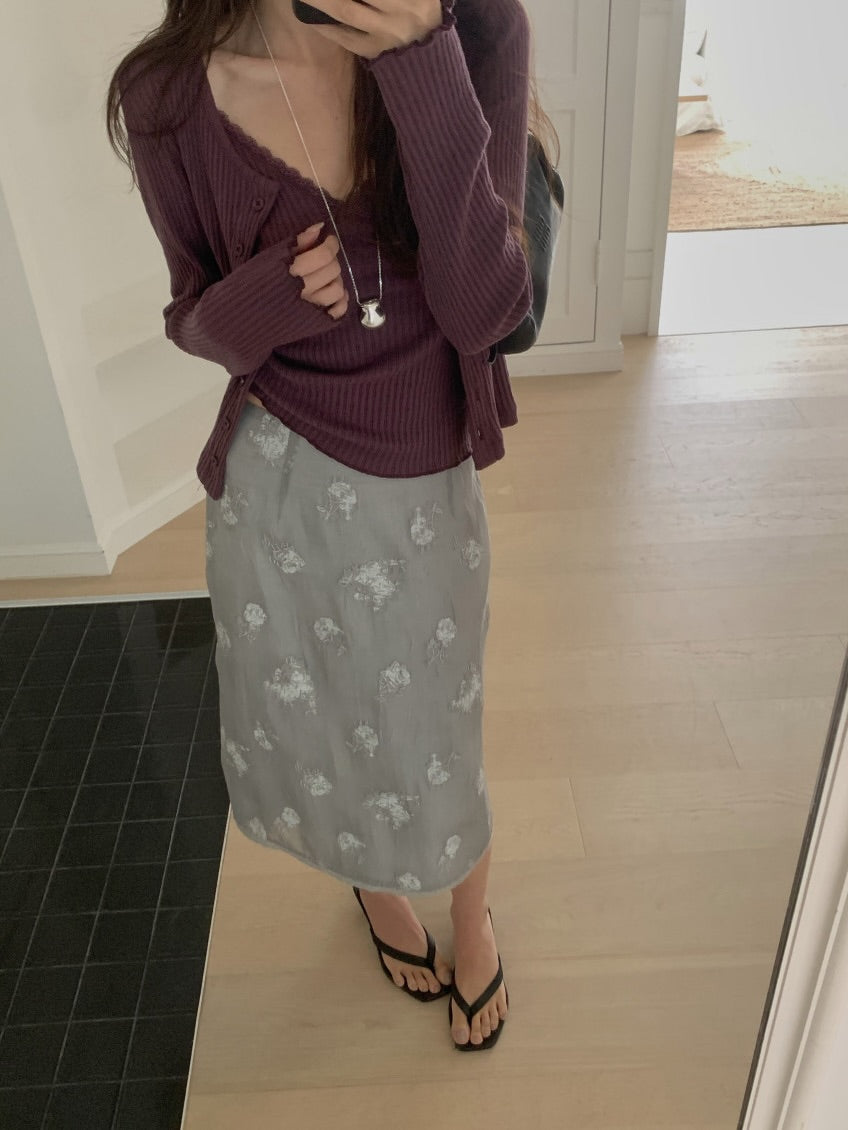 lora lace cardigan set (pre-order)
