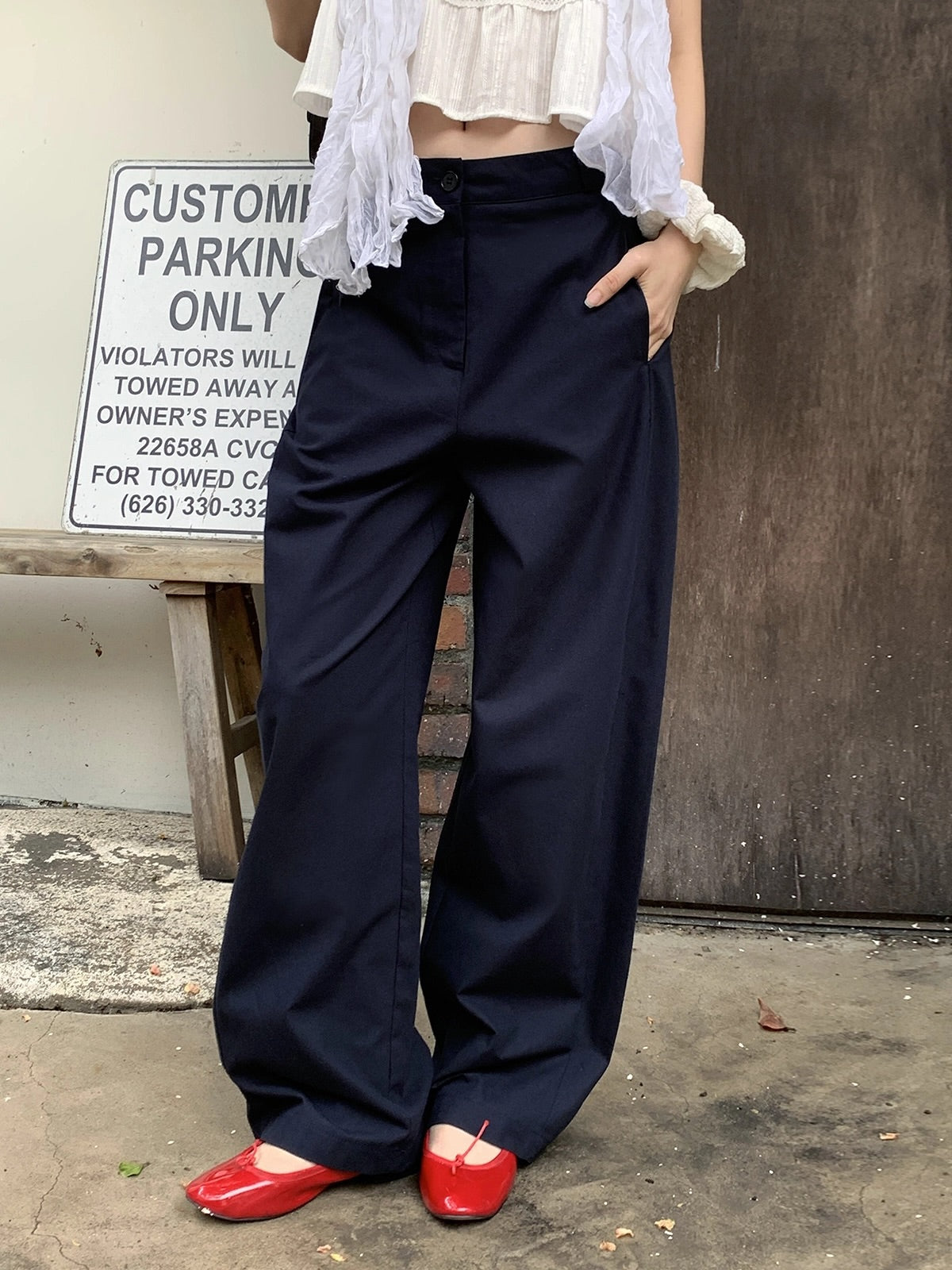nora barrel cotton slacks (pre-order)