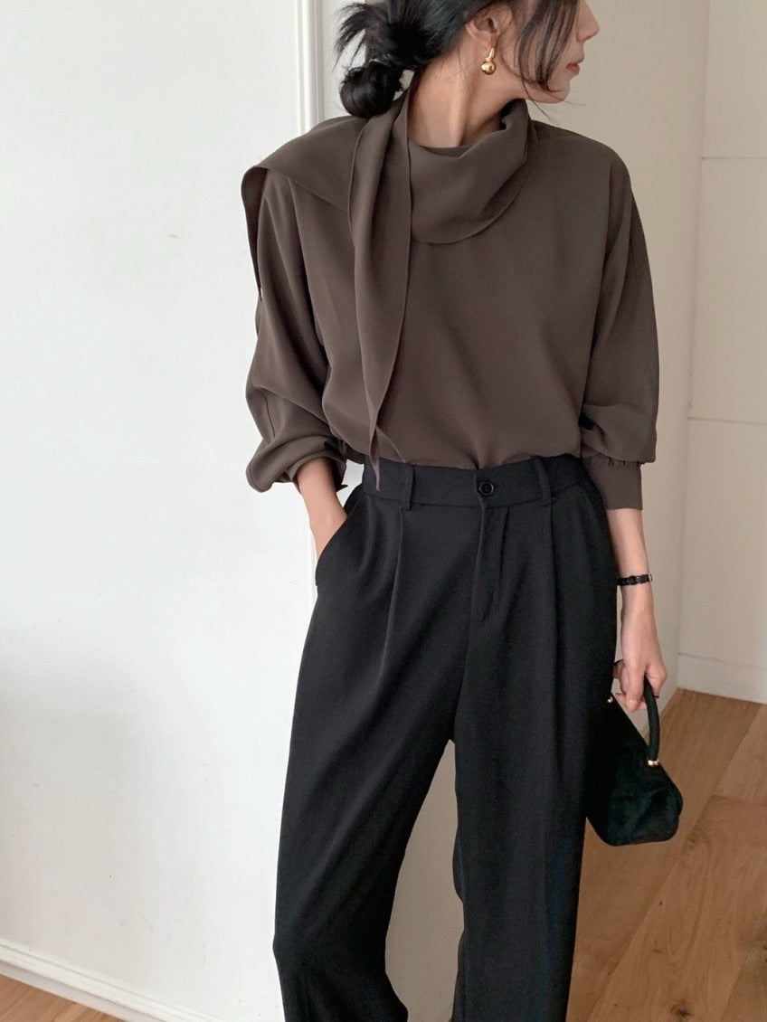yooni scarf blouse (pre-order)