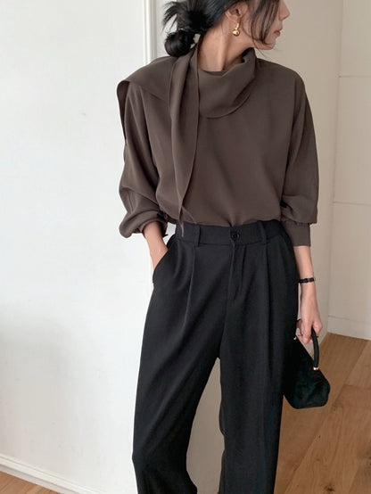 yooni scarf blouse (pre-order)